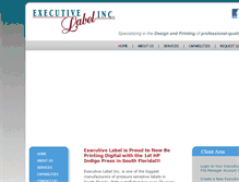 Tablet Screenshot of executivelabel.com